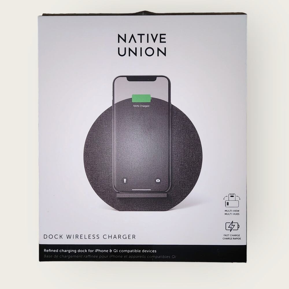Native Union Dock Wireless Charger – Dark Grey – NWT